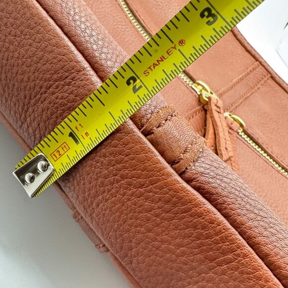Fossil Light Brown Pebbled Leather Front Zipper Pockets Crossbody Bag Vtg - Picture 6 of 12